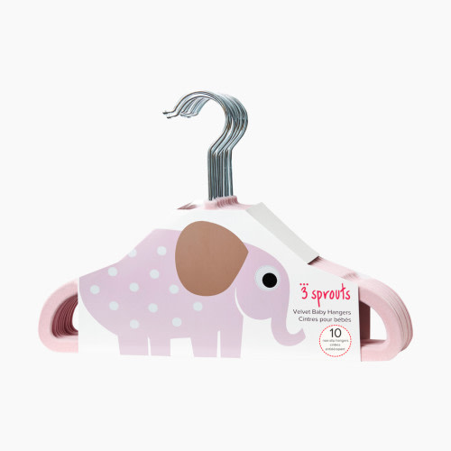 3 Sprouts Children's Hangers - Pink, 10 Pack