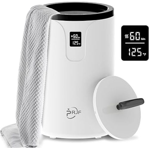 RRJF Towel Warmer, Towel Warmer Bucket for Bathroom with LED Display, Large Towel Warmers for Bedroom,Fits Up to Two Oversized Towels, Bathrobes, Blankets,Christmas Thanksgiving Day Mother Gift Black
