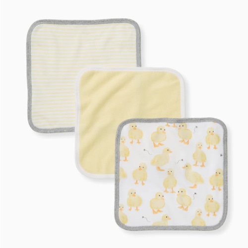 Little Ducks Organic Cotton Washcloths 3 Pack