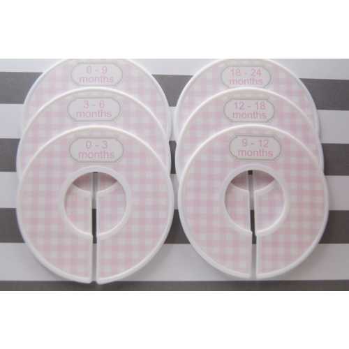 Custom Baby Closet Dividers Pink Gingham Clothes Organizers Baby Girl Shower Gift Assembled
