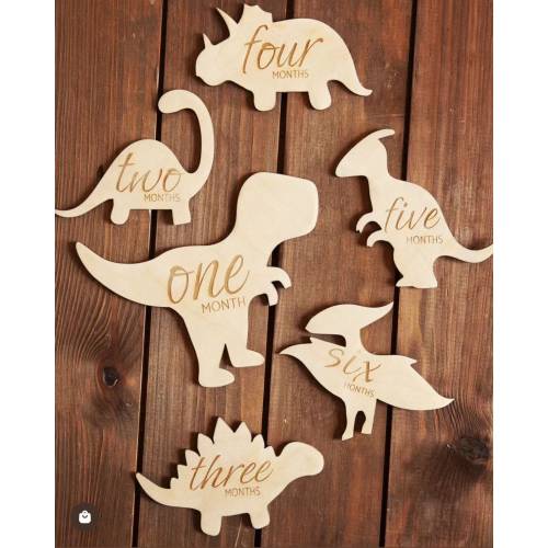 Dinosaur Milestone Disc | Minimalistic Dino Birth Announcement | Wooden Milestone Card | Nursery Photo Prop | Baby Shower Dinosaur Theme