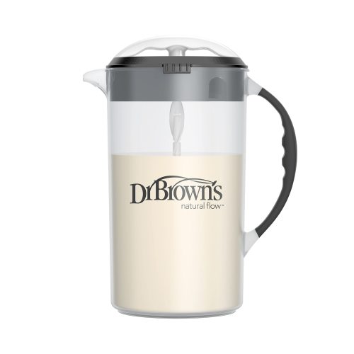 Dr. Brown's Baby Formula Mixing Pitcher with Adjustable Stopper, Locking Lid, & No Drip Spout, 32oz, BPA Free, Black C24