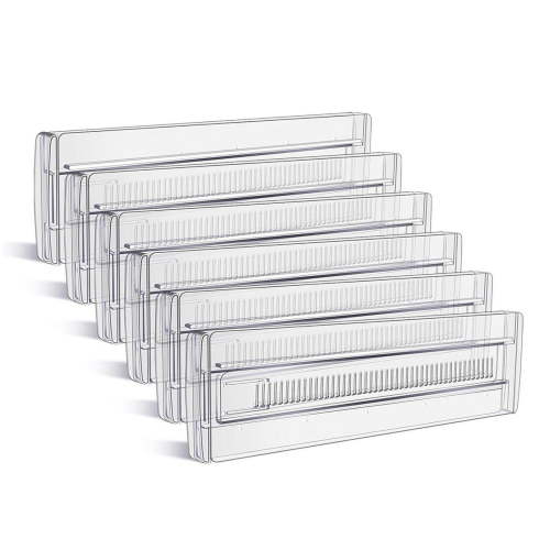 6 Pack Drawer Dividers, Adjustable Drawer Organiser Divider(11.8 -19.7 inch), for Kitchen Bedroom Office Desk Dresser