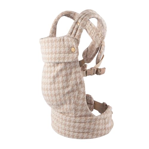 Cotton Baby Carrier for Newborns to Toddlers | Cozy Wrap with Lumbar Support | Soft Houndstooth Fabric, 7-35lbs Adjustable Fit