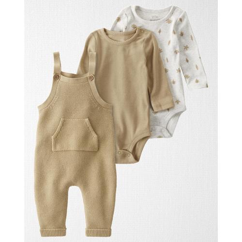 Baby 3-Pack Organic Cotton Bodysuits and Sweater Knit Jumpsuit Set - 12M - Style,Multi