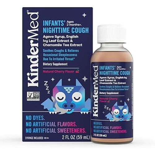 Infants' Nighttime Cough, Made with Organic Agave Syrup, English Ivy Leaf Extract, and Chamomile Tea Extract, for Babies 2 Months+, 2 Fl Oz
