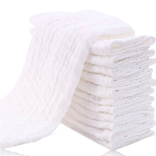 12 Pack Muslin Burp Cloths