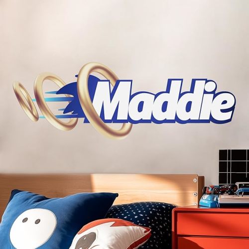 CRYPTONITE Personalized Speedy Name Wall Decal | Custom Vinyl Sticker for Kids Room, Nursery & Playroom | High-Speed Inspired Wall Decor with Custom Name & Iconic Elements | Multi-Size (A. Speedy)