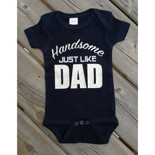 Handsome Just Like Dad Onesie Bodysuit - Newborn - Baby Boys - Onesie Bodysuit - Gifts from Dad - Baby Shower