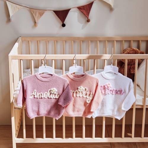 Custom Embroidered Baby Name Sweater, Baby Name Sweater, Embroidered Sweater, Nursery Gift, Custom Name Sweaters, Baby Gifts, Christmas Gift