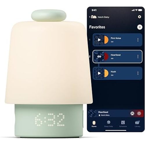 Hatch Baby Sound Machine, Night Light | Hatch Baby Model | Sleep Support | Registry Essential, Routine Builder, Time-to-Rise Alarm Clock, White Noise, Nursery Stories, Toddler Kids (Wi-Fi), Mint