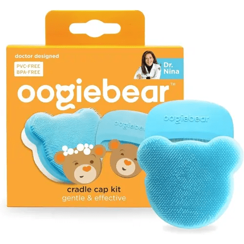 oogiebear Cradle Cap Brush Kit for Babies – Gentle and Safe Scalp Massage Care with Sponge, Brush, and Comb for Newborns and Babies