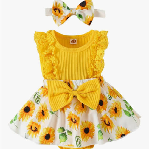 Baby Girl Clothes Newborn Romper Dress Infant Lace Ruffle Sleeveless Summer Outfits with Headband 0-12 Months