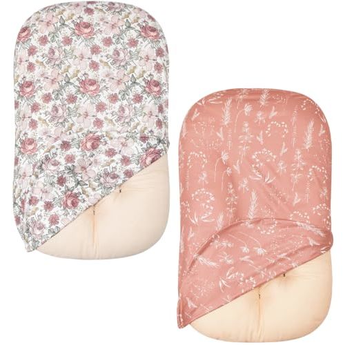 Little Jump 2 Pack Western Wild Flowers Baby Lounger Cover Soft Cotton Slipcover Fits Newborn Lounger for Baby Boys and Girls Infant Lounger Cover(2 Pack Vintage Floral)