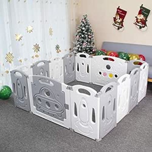 Amazon.com : Gupamiga Foldable Baby playpen Baby Folding Play Pen Kids Activity Centre Safety Play Yard Home Indoor Outdoor New Pen 12+2 Panels (Grey White) : Baby