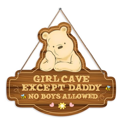 ZsaTuiy Winnie Baby Stuff-Baby Nursery Decor-Girl Room Deor-Little Man Cave Bedroom Decor-Pooh Wall Decor-Bedroom Sign for Girl-Door Decorations