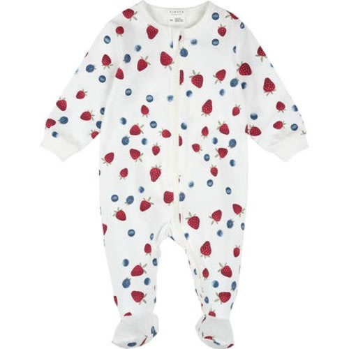 Berry Print Footed One-Piece Pajamas, Newborn