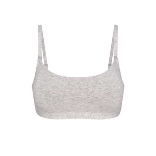 COTTON JERSEY MATERNITY NURSING SCOOP BRALETTE | LIGHT HEATHER GREY