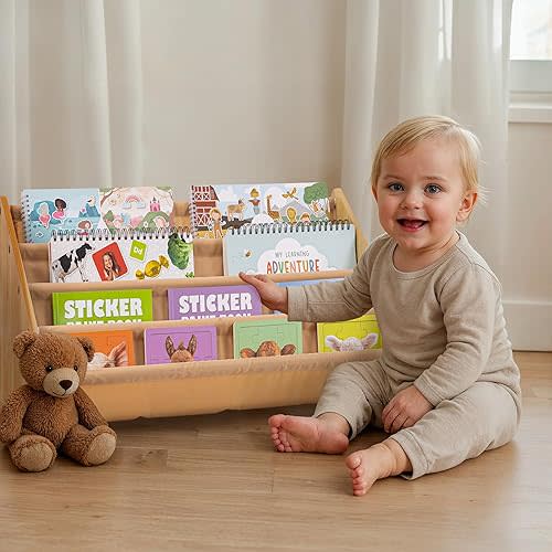 ZICOTO Decorative Bookshelf for Kids - Beautiful Shelf to Display All Books of Your Little One - The Perfect Nursery Organizer for Your Baby Girl or Boy's Montessori Bedroom or Toddler Play Room Decor