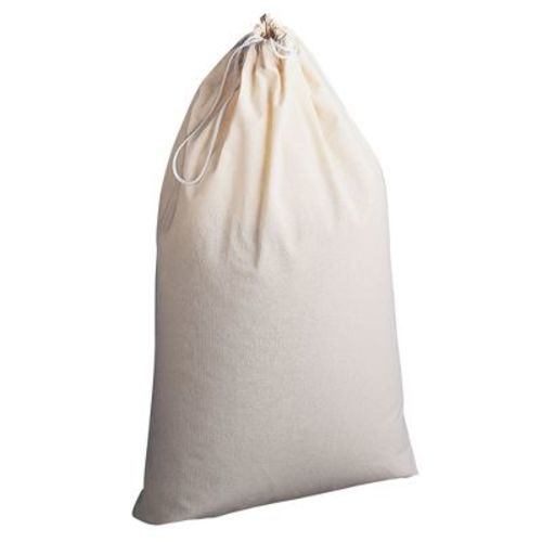 Household Essentials Cotton Laundry Bag, Large, 100% Cotton, Drawstring Top with Cord Lock, Machine Washable, Natural