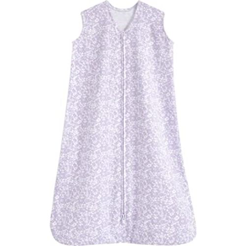 HALO SleepSack, 100% Cotton Wearable Blanket, Swaddle Transition Sleeping Bag, TOG 0.5, Aster Flowers-purple, Medium, 6-12 Months