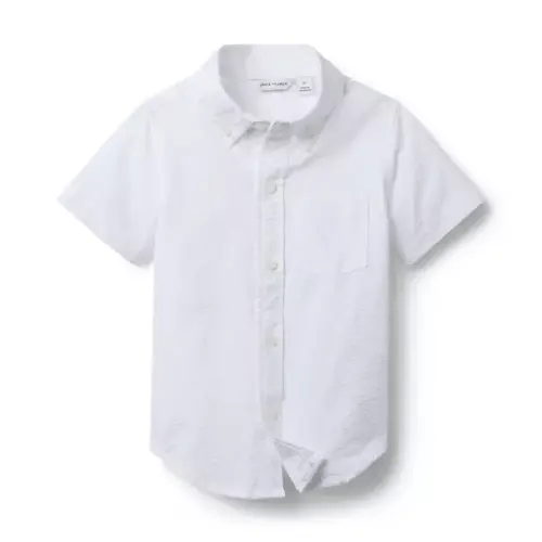 Boy White Seersucker Shirt by Janie and Jack