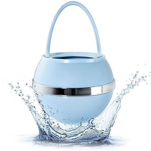 Crystal Quest Bath Ball Water Filter for Bathtub - 3-Stage Filtration, Removes Chlorine, Chloramine & Byproducts, 2,500 Gallons, BPA Free, pH Balanced Water, Fits Most Tubs, Easy Install - Blue