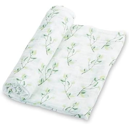 LollyBanks Swaddle Blanket | 100% Muslin Cotton | Newborn and Baby Nursery Essentials for Girls, Registry | Eucalyptus Print