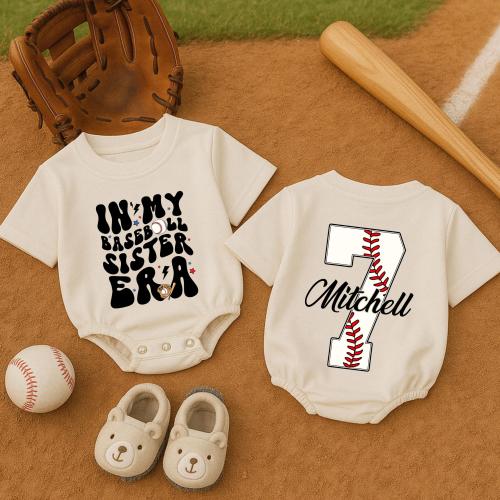 In my Baseball Sister Era Bubble Romper, Game Day Baby Clothes, Gameday Outfit, Baby Clothes, Short Sleeve Romper, Newborn Clothes
