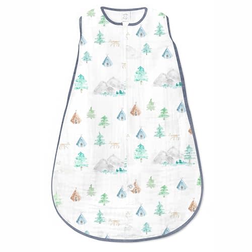 SwaddleDesigns Muslin zzZipMe Sleeping Sack, for Baby Boy and Girl, Wearable Blanket with 2-Way Zipper