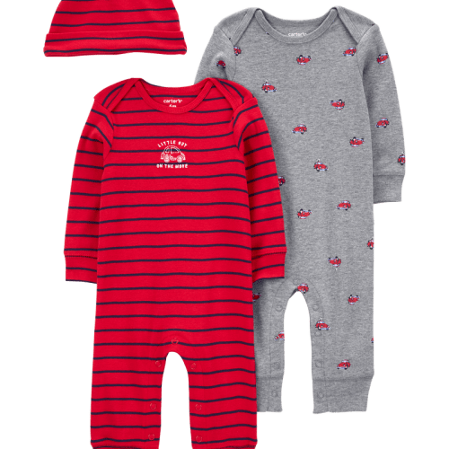 Red Baby Red Car 3-Piece Jumpsuit Set | Carter’s Oshkosh Canada
