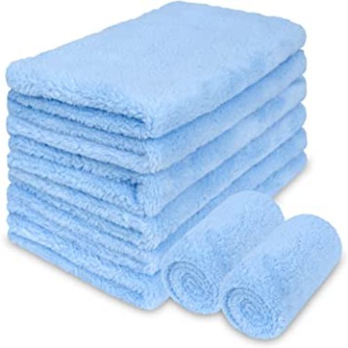 EASTARTIST Burp Cloths for Baby - 20" by 10" Ultra Absorbent Burp Cloth, Hand Washcloths, Newborn Towel - Milk Spit Up Rags -Burp Cloths for Unisex,Boy, Girl-Burp Cloths Set(Blue,8 Pack)