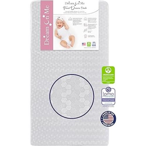 Honeycomb Orthopedic Firm Fiber Standard Baby Crib Mattress, Greenguard Gold and JPMA Certified, 5” Fiber Core Optimum Support, Fits Crib and Toddler Bed, Waterproof Vinyl Cover