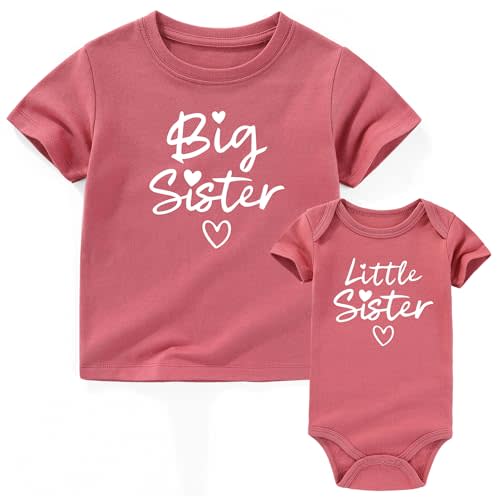 AIZFFZY Big Sister Little Sis Matching Outfits Toddler And Baby Clothes Sisters Shirt