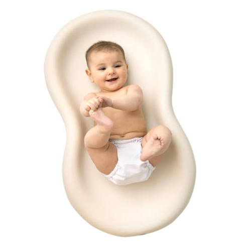 Keekaroo Peanut Changer Baby Vanilla– The Original Made in USA Easy-to-Clean Changing pad and The only Shell Over Foam, Fully Water Repellant