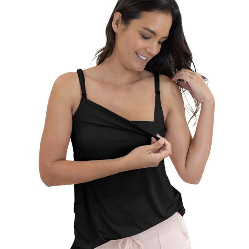 Bamboo Lounge Around Nursing & Maternity Tank for Breastfeeding with Adjustable Straps