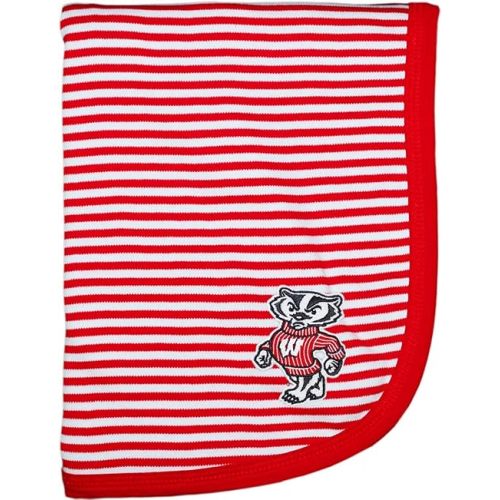 Creative Knitwear University of Wisconsin Standing Badger Striped Baby and Toddler Blanket