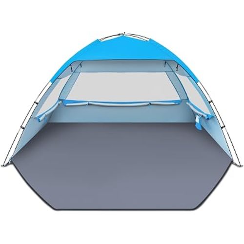 Gorich Beach Tent Sun Shelter for 3/4/6/8/10 Person with UPF 50＋ UV Protection, Lightweight & Easy Setup Beach Shade Canopy, Portable Beach Shade Tent Beach Cabana