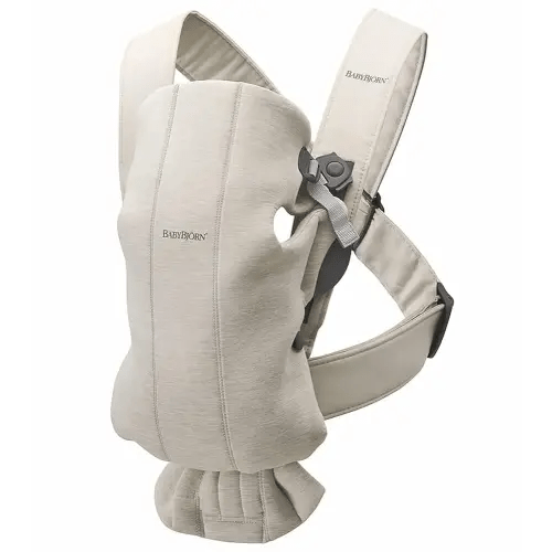 BabyBjörn Baby Carrier Mini, 3D Jersey, Light Beige | Newborn Carrier (7-25 lbs), Ergonomic, Easy-to-Use