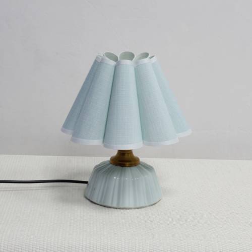 Duzy handmade light greenish-blue fabric decoration creative table lamp-40#, 110-240V/50-60Hz, Using Worldwide