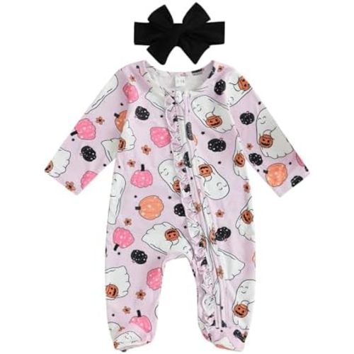 Halloween Newborn Baby Girl Clothes Infant Long Sleeve Romper Jumpsuit Bodysuit Christmas Outfits