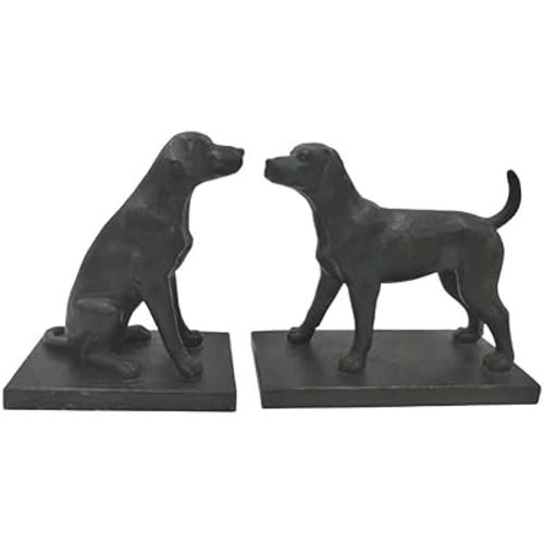 Comfy Hour Farmhouse Collection Labrador Dogs Art Bookends, 1 Pair, Set of 2, Antique Effect, Copper, Polyresin, 7" Length 6" Height
