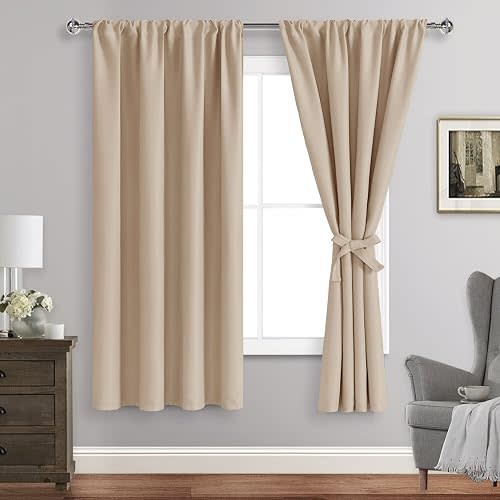 JIUZHEN Blackout Curtains for Bedroom Living Room 42 x 63 Inches Long