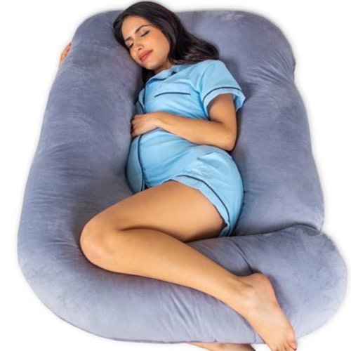 WHATOOK Soft U-Shaped Pregnancy Pillow with Removable Cover - Full Body Pillow for Adult Sleeping - Must-Have for Expecting Moms - King Size 57 inch - Gray