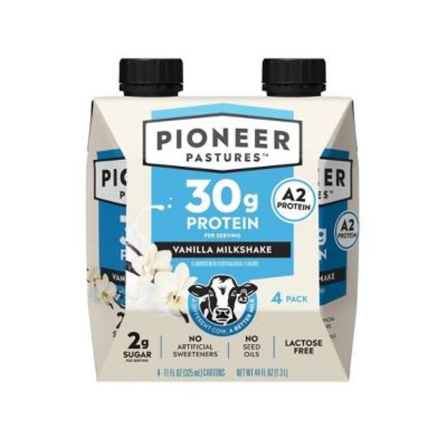 Pioneer Pastures High Protein Nutritional Milkshake - Vanilla - 44 fl oz/4pk