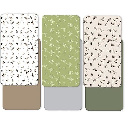 52"x 28" Mallard Duck Baby Crib Fitted Sheet for Boys Girls Standard Crib and Toddler Mattress Soft Stretchy Breathable Safe Snug Fitted Changing Mat Sheets