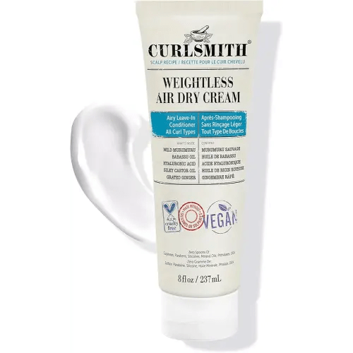 CURLSMITH - Weightless Air Dry Cream - Vegan Leave-In Conditioner for Any Hair Type, Smooths Hair