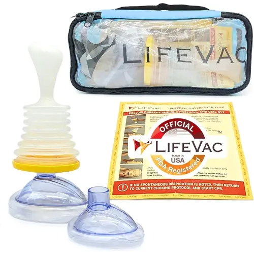 LifeVac Blue Travel Kit - Choking Rescue Device, Portable Suction First Aid Kit for Kids and Adults, Airway Suction Device for Children