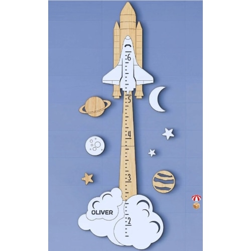 Personalized Wooden Rocket Growth Chart