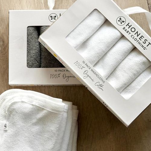 Amazon.com : HonestBaby 10-Pack Organic Cotton Baby-Terry Wash Cloths, 10-Pack Bright White, One Size : Baby